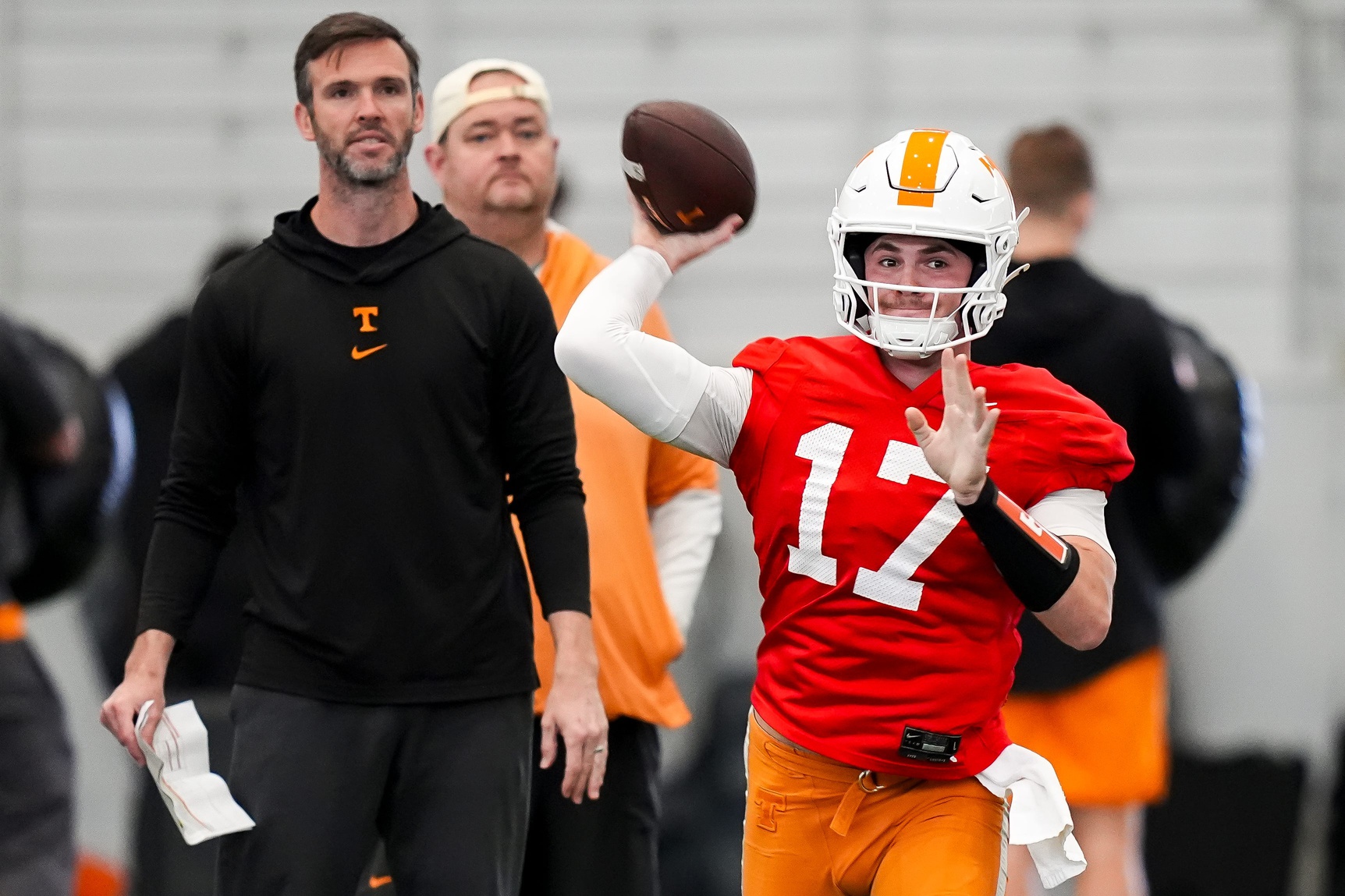 Tennessee quarterback Ryan Staub (17) during the Vols' spring football practice in Knoxville 
Source: Imagn