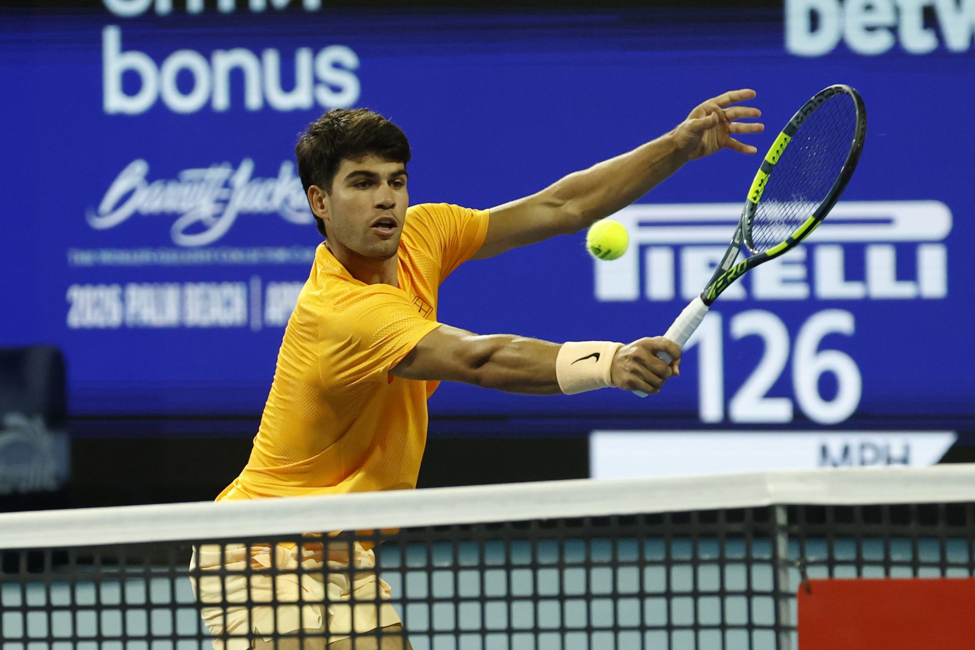 Carlos Alcaraz at the 2026 Miami Open at Hard Rock Stadium. (Source: Imagn Images)