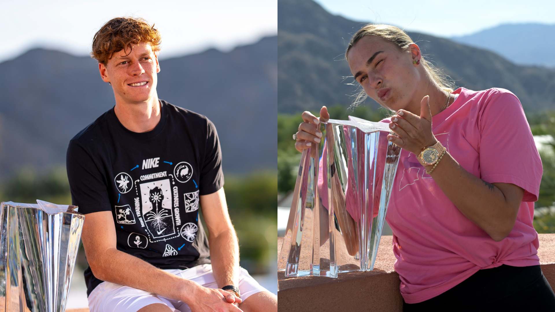 Jannik Sinner (L) and Aryna Sabalenka - Indian Wells | Source: Imagn