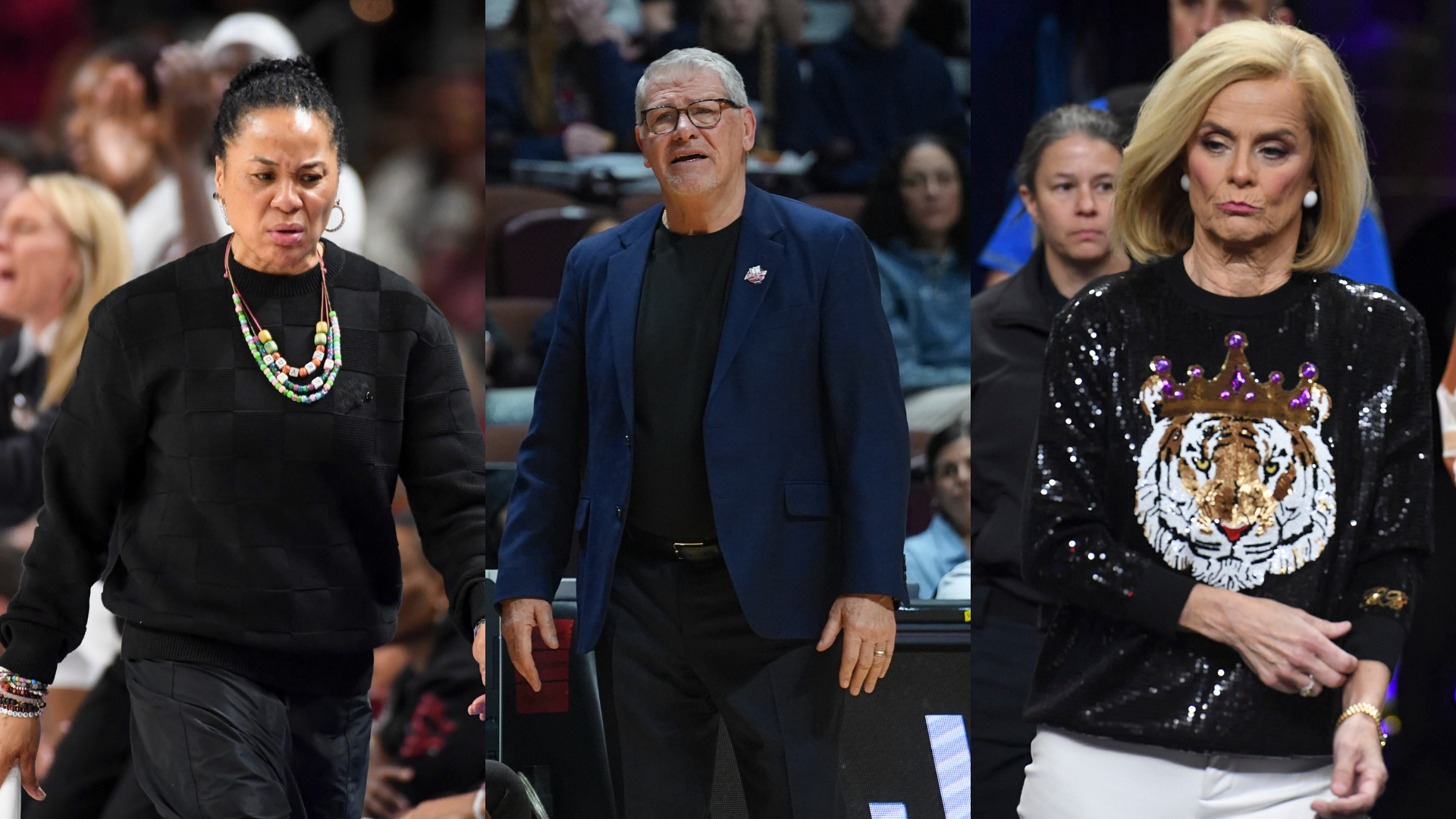 Dawn Staley, Geno Auriemma, Kim Mulkey - Source: Imagn