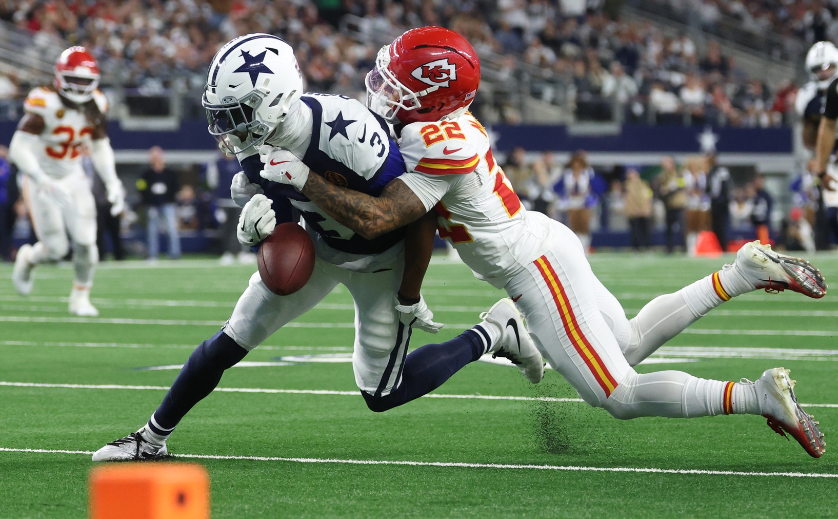 Trent McDuffie tackles George Pickens - Kansas City Chiefs vs. Dallas Cowboys - Source: Imagn.