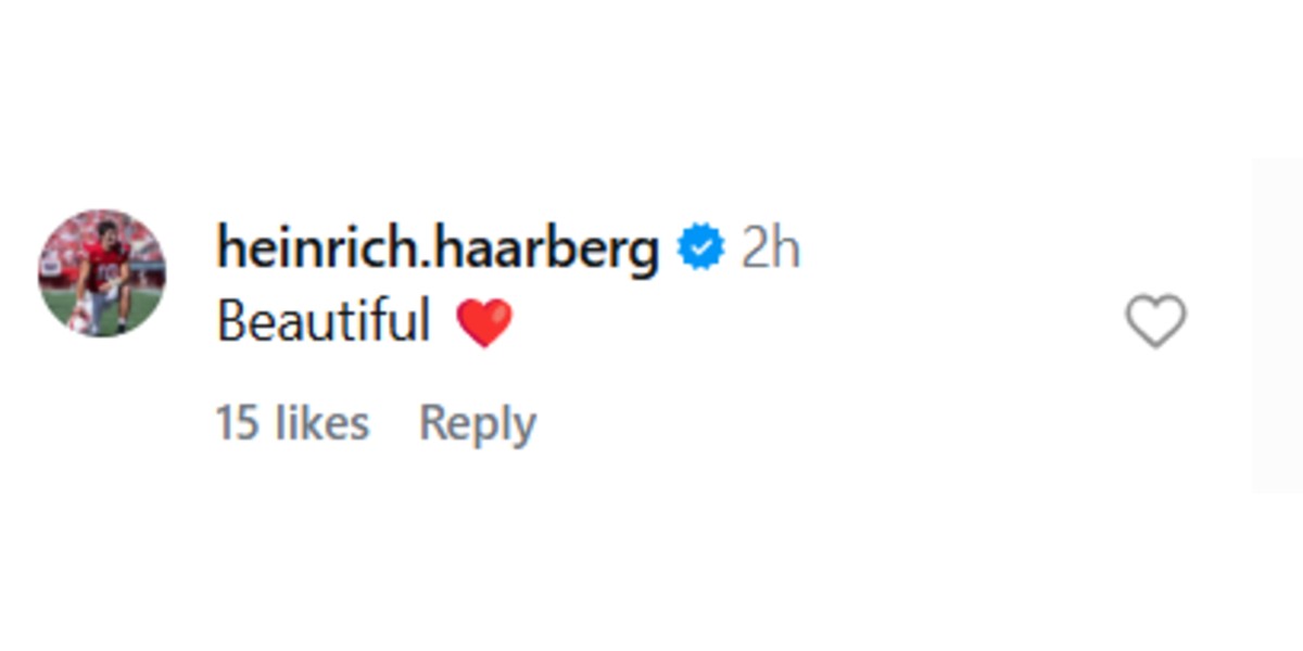 Haarberg's comment (Image via Instagram/ @harpermurrayy)