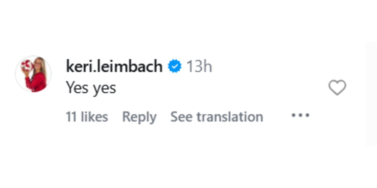 Leimbach's comment on Murray's post (Image via Instagram/ @harpermurrayy)