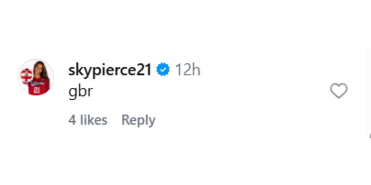 Pierce's comment on Murray's post (Image via Instagram/ @harpermurrayy)