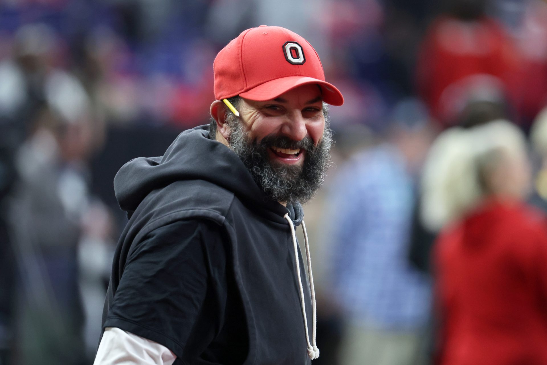 Ohio State Buckeyes defensive coordinator Matt Patricia looks on before the 2025 Big Ten championship game against the Indiana Hoosiers at Lucas Oil Stadium. Source: Trevor Ruszkowski-Imagn Images