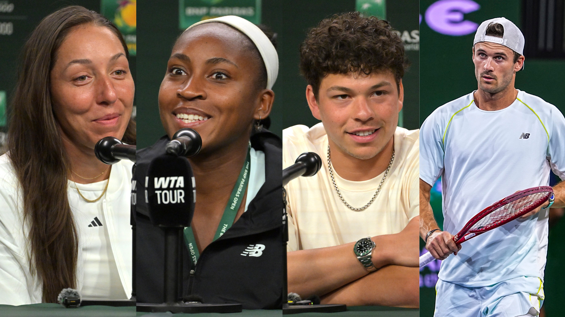 (From Left) Jessica Pegula, Coco Gauff, Ben Shelton, and Tommy Paul - Indian Wells - Source: Imagn