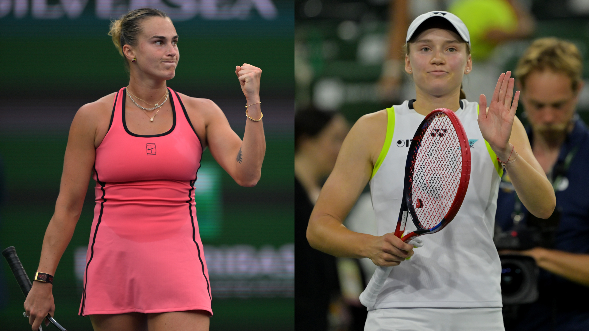 Aryna Sabalenka (L) and Elena Rybakina - Indian Wells | Source: Imagn