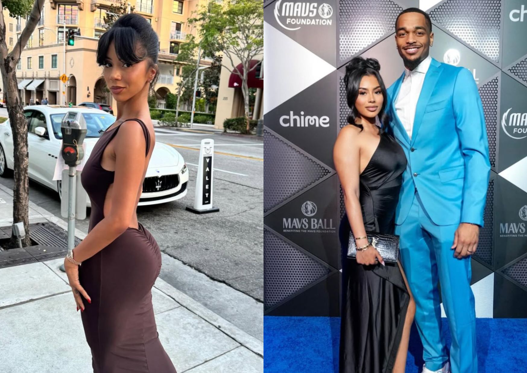 Brittany Renner (left) (Image via Instagram/@bundleofbrittany), and Alisha Chanel and P.J. Washington (right) (Image via Instagram/@alisahchanel_)