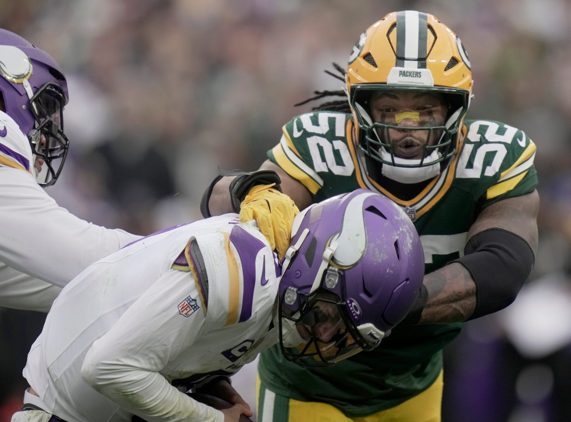 Rashan Gary - Minnesota Vikings vs. Green Bay Packers - Source: Imagn