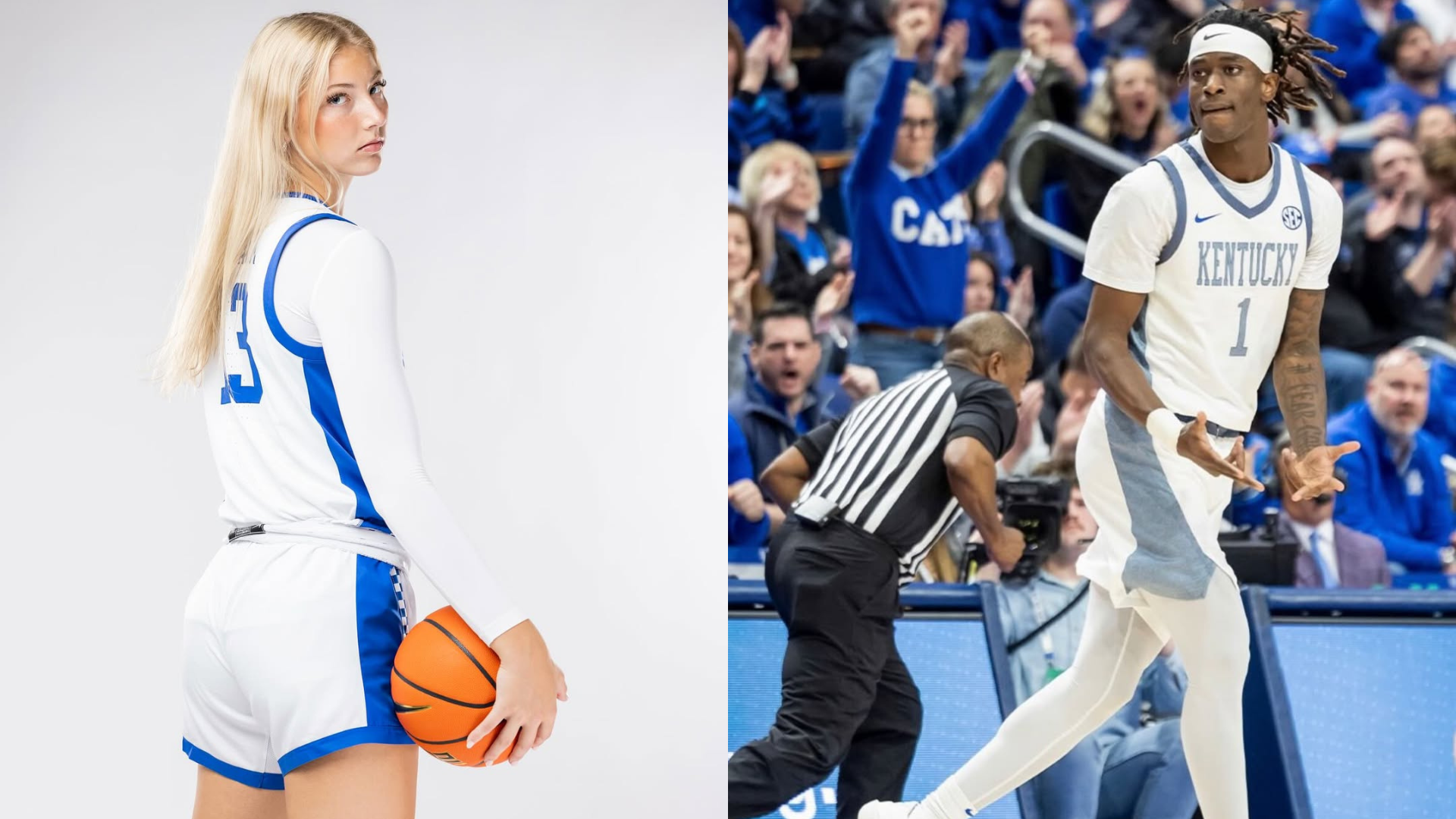 Denzel Aberdeen and Clara Stack. (Images via @clarastack_ & @1wayyzel on Instagram)
