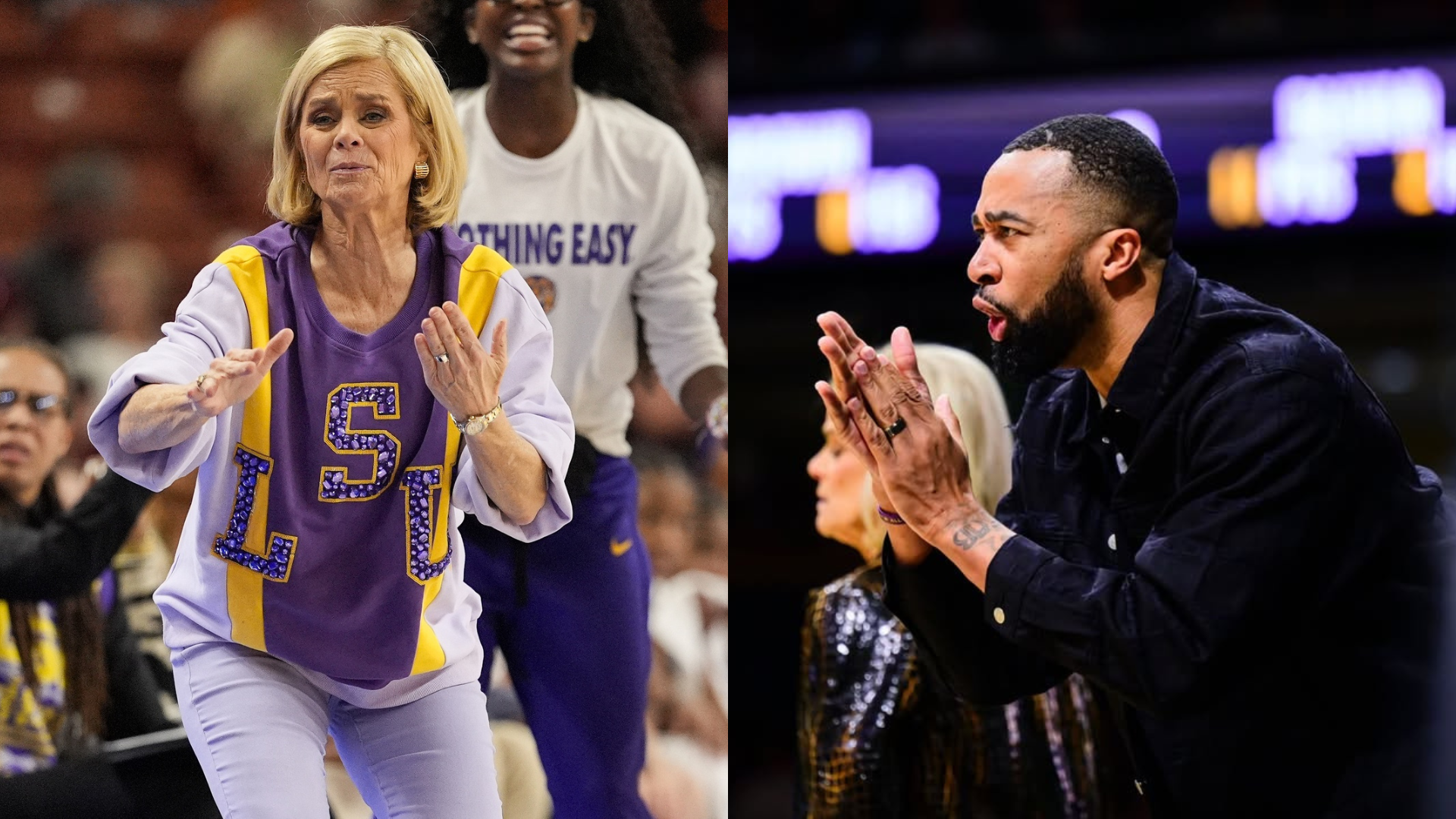 Kim Mulkey and Gary Redus - (L) Source: Imagn, (R) Image via Instagram/@g.redus on