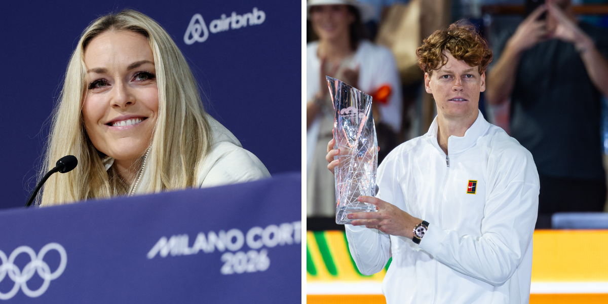 L: Lindsey Vonn, R: Jannik Sinner (Source: Imagn Images)