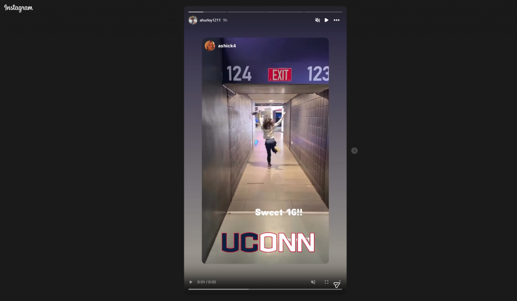 Dan Hurley's wife running through tunnel in excitement