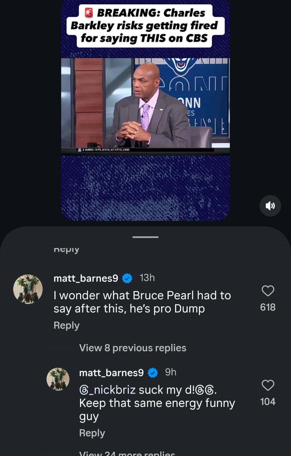 Matt Barnes Reignites Charles Barkley vs Bruce Pearl Feud With Sharp Remarks After Fan Mockery Amid Immigration Criticism