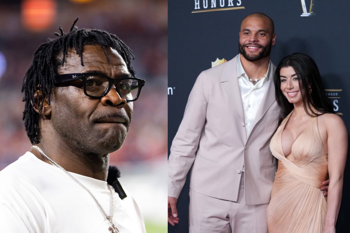 Michael Irvin Sends Heartwarming Message to Dak Prescott Amid Cowboys QB's Breakup With Sarah Jane Ramos - Source - Both Images from IMAGN