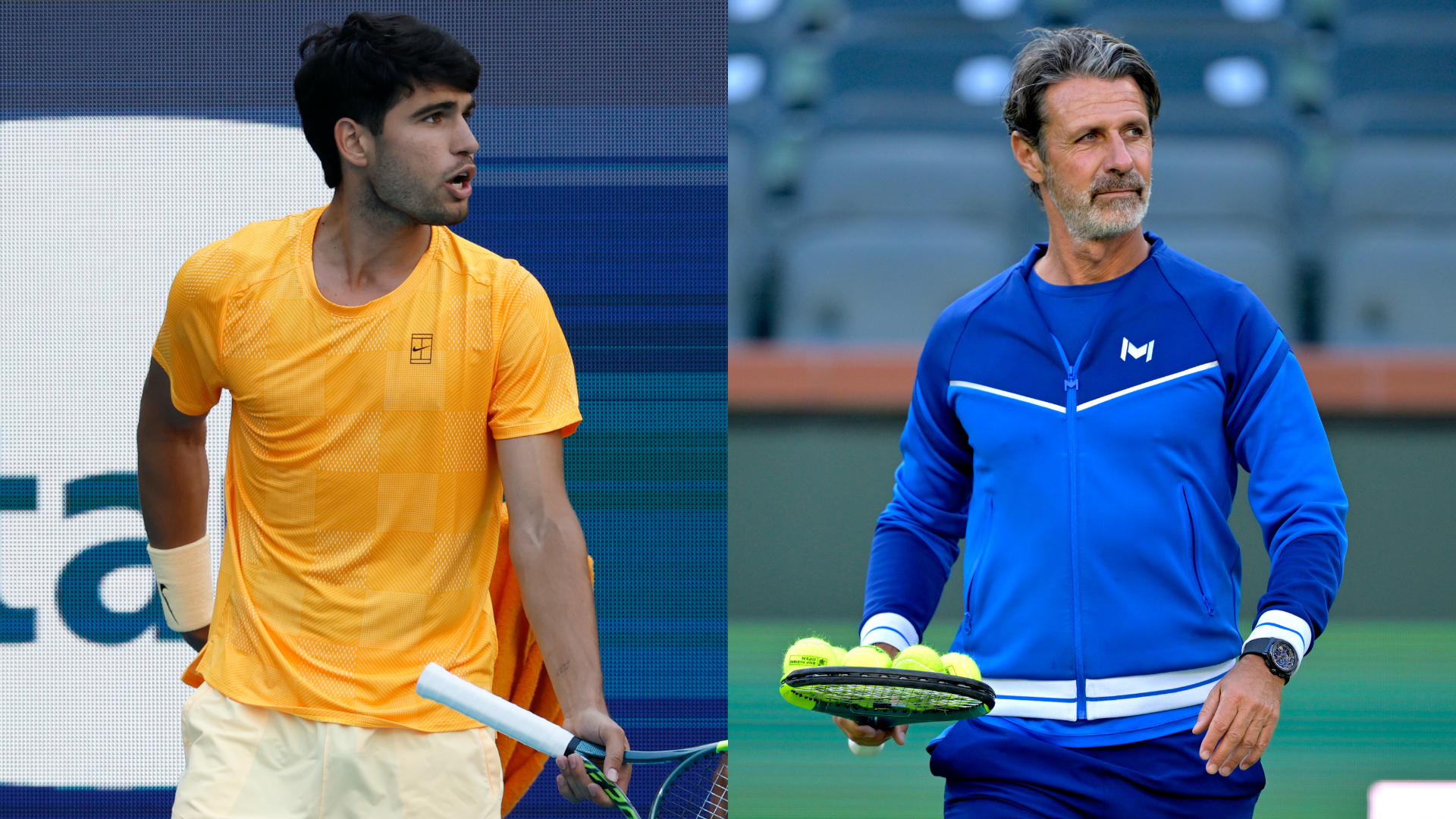 Carlos Alcaraz (L) and Patrick Mouratoglou | Source: Imagn