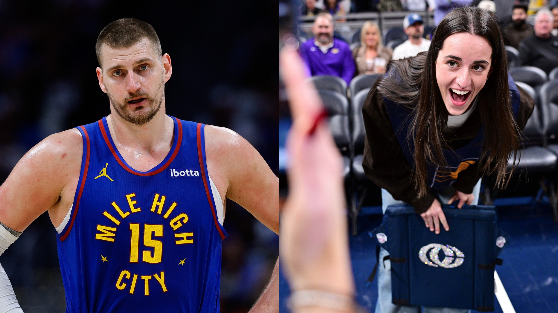Nikola Jokic and Caitlin Clark - Source: Imagn
