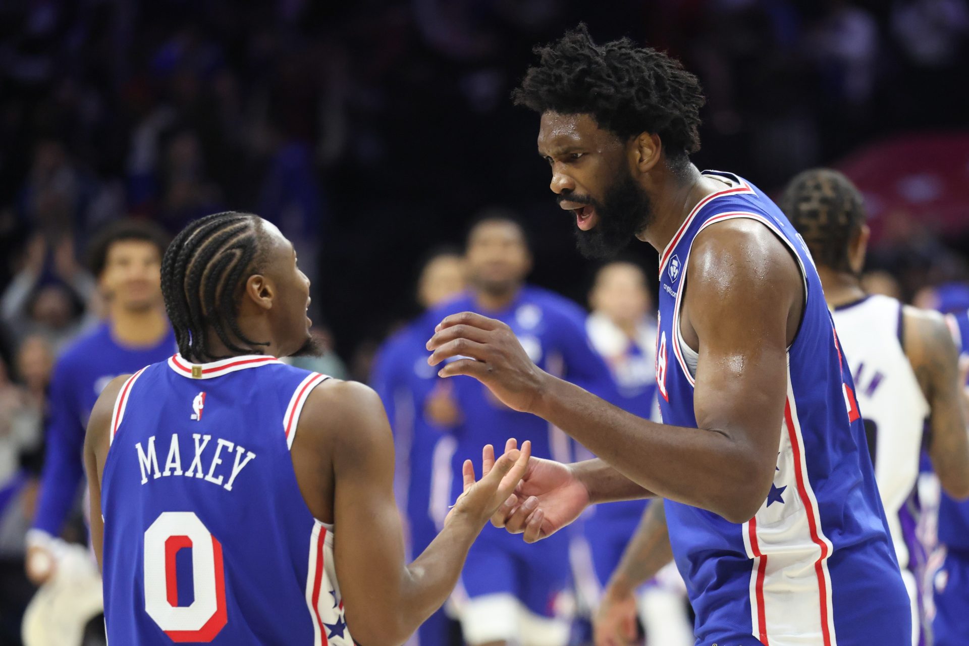 Tyrese Maxey and Joel Embiid - Source: Imagn