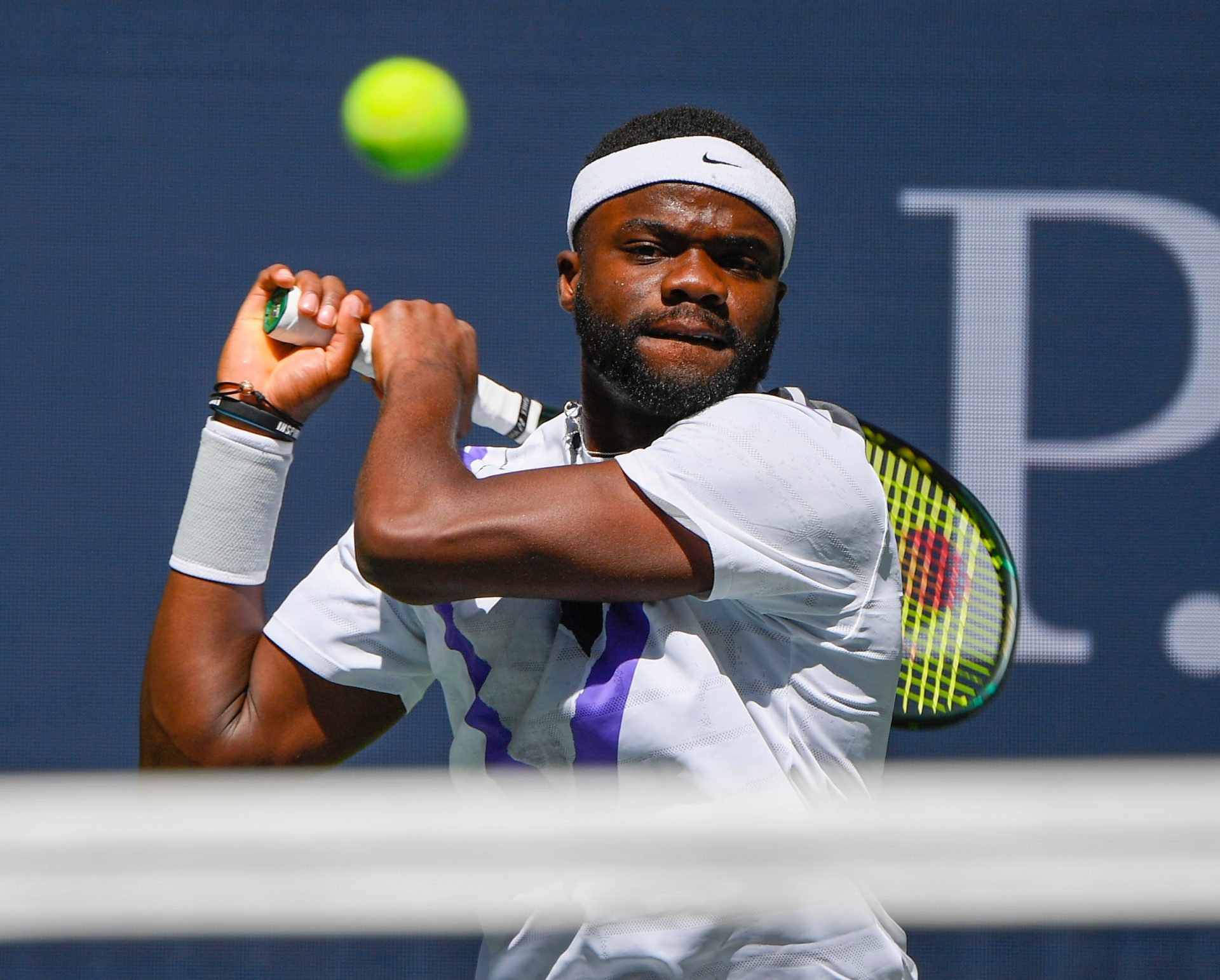 Frances Tiafoe of the USA hits to Alexander Zverev of Germany in the second round on day four of the 2019 U.S. Open tennis tournament at USTA Billie Jean King National Tennis Center.