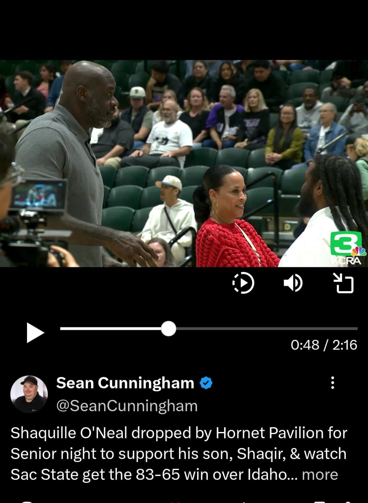 Shaquille O’Neal and Ex-Wife Shaunie Henderson Reunite on Rare Occasion to Watch Son Shaqir Courtside at Sac State