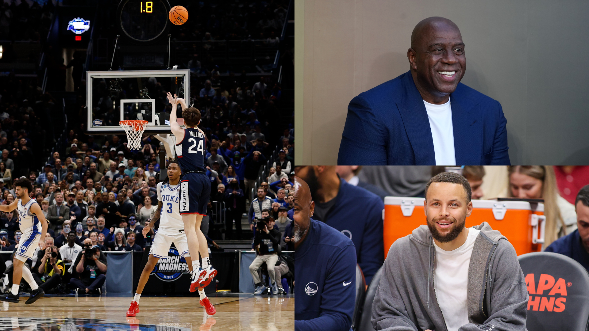 Braylon Mullins, Magic Johnson, Stephen Curry - Source: Imagn