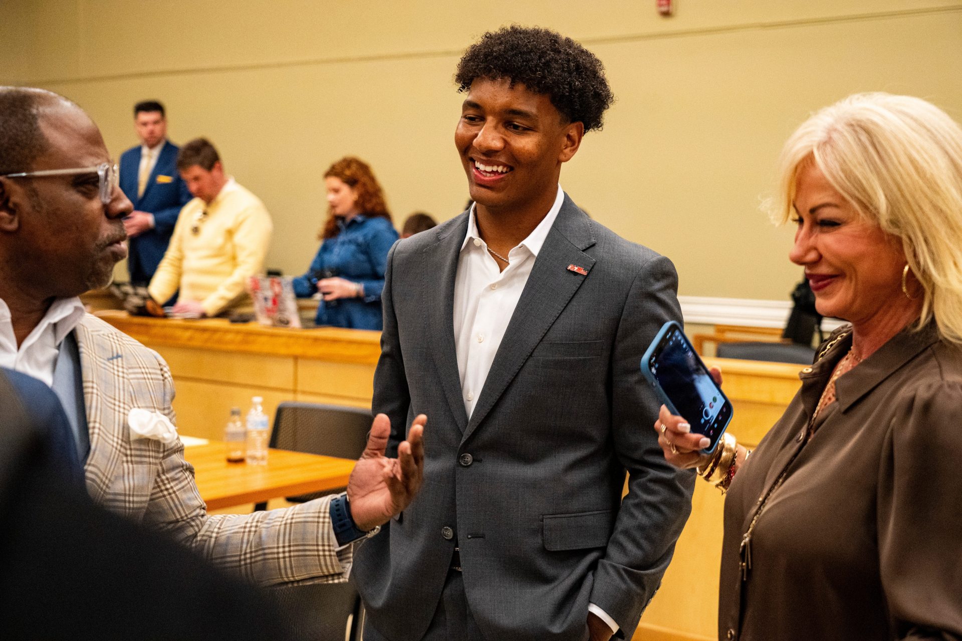 Ole Miss quarterback Trinidad Chambliss at court during hearing against the NCAA - Source: Imagn Images