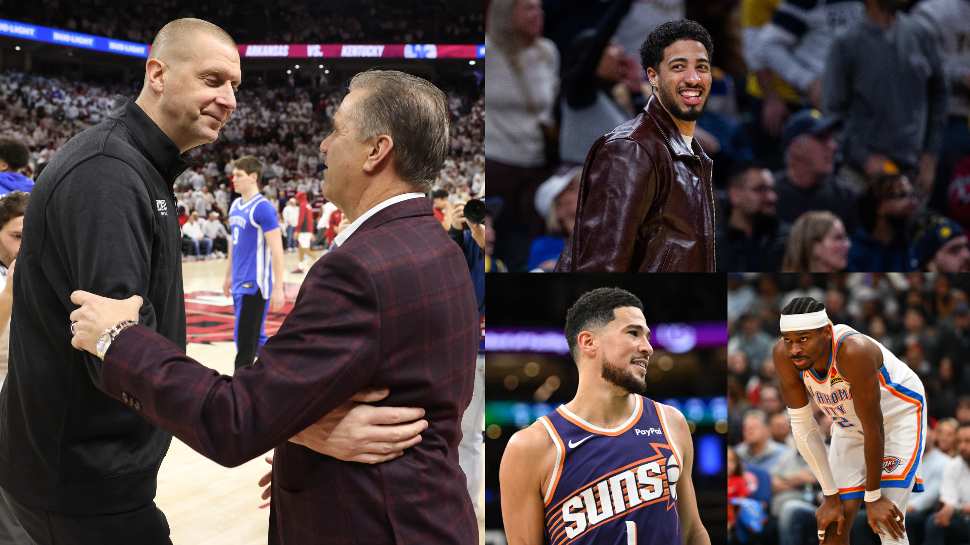 Mark Pope, John Calipari, Tyrese Haliburton, Devin Booker, Shai Gilgeous-Alexander - Source: Imagn