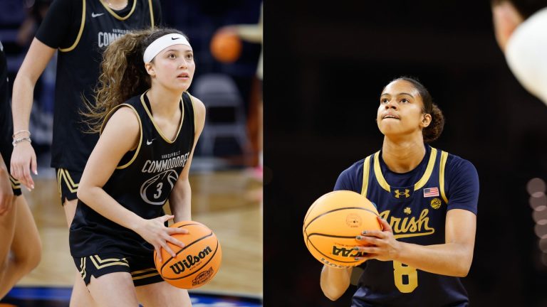 Image 1: Aubrey Galvan - Vanderbilt Practice - Source: Imagn.

Image 2: Cassandre Prosper - Notre Dame vs. Vanderbilt - Source: Imagn.