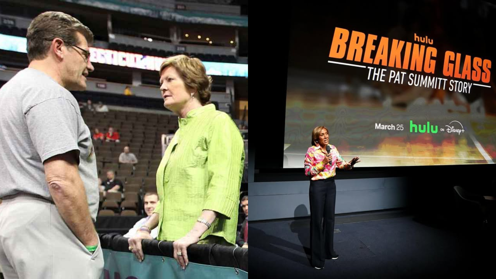 Geno Auriemma, Pat Summit (L) and Robin Roberts - Source: Imagn, Image via Instagram/@robinrobertsgma
