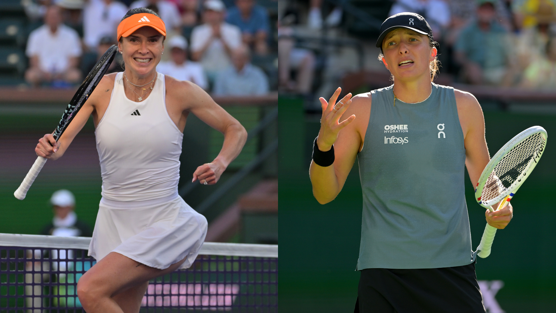 Elina Svitolina (L) and Iga Swiatek - Indian Wells | Source: Imagn