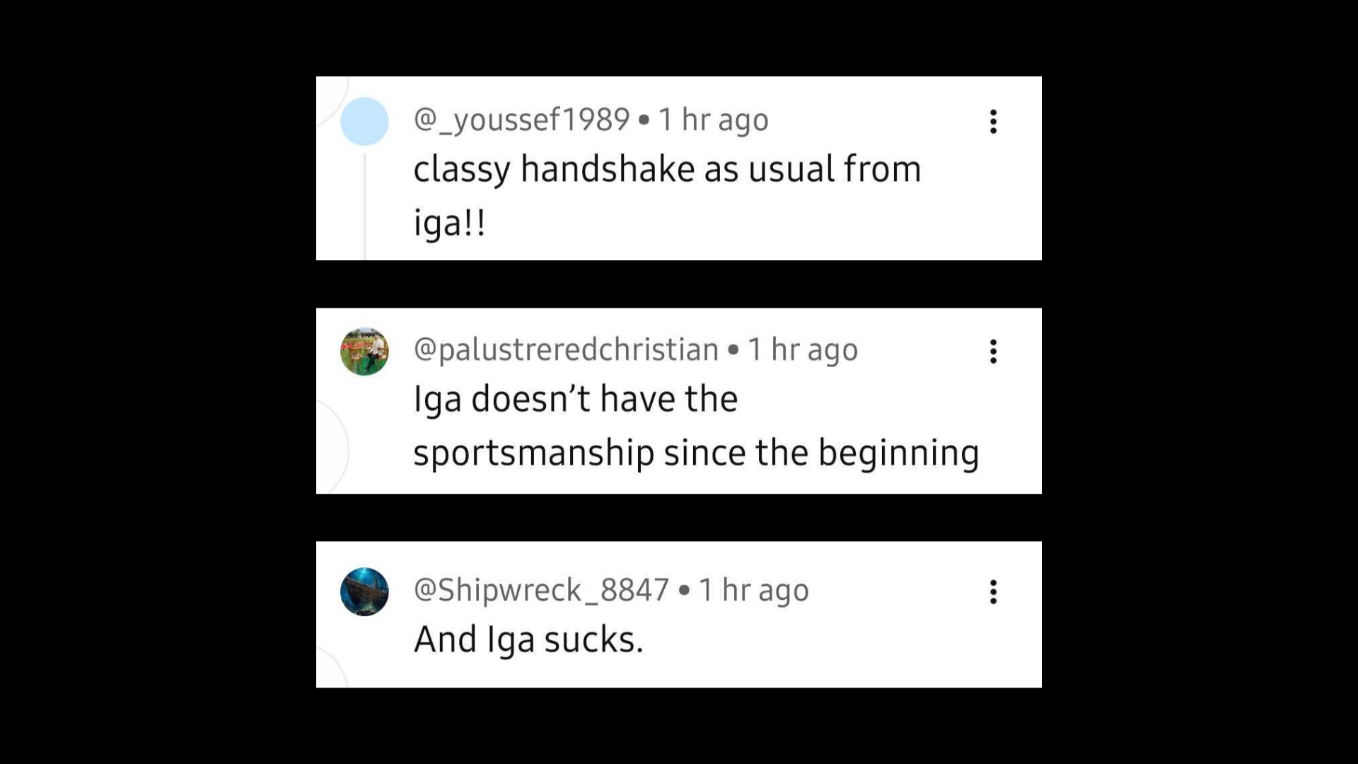 Screenshot of fan comments from YouTube