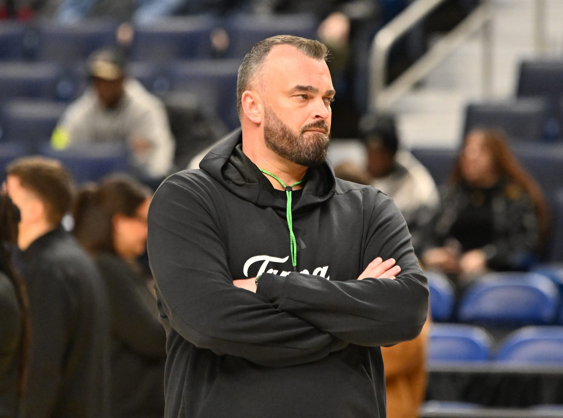 South Florida Bulls head coach Bryan Hodgson watches team during practice session. Source: Imagn