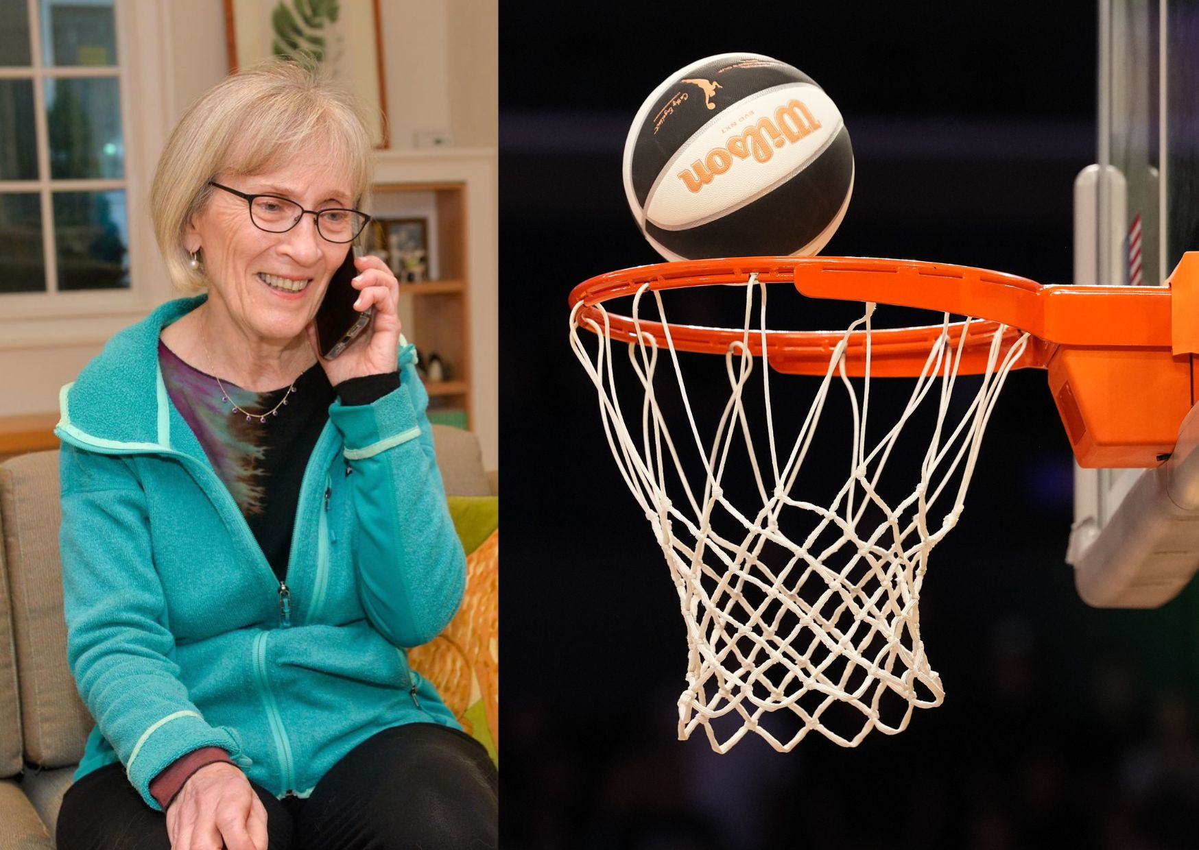 Claudia Goldin (Image via Instagram/@harvard) and WNBA hoop - Source: Getty