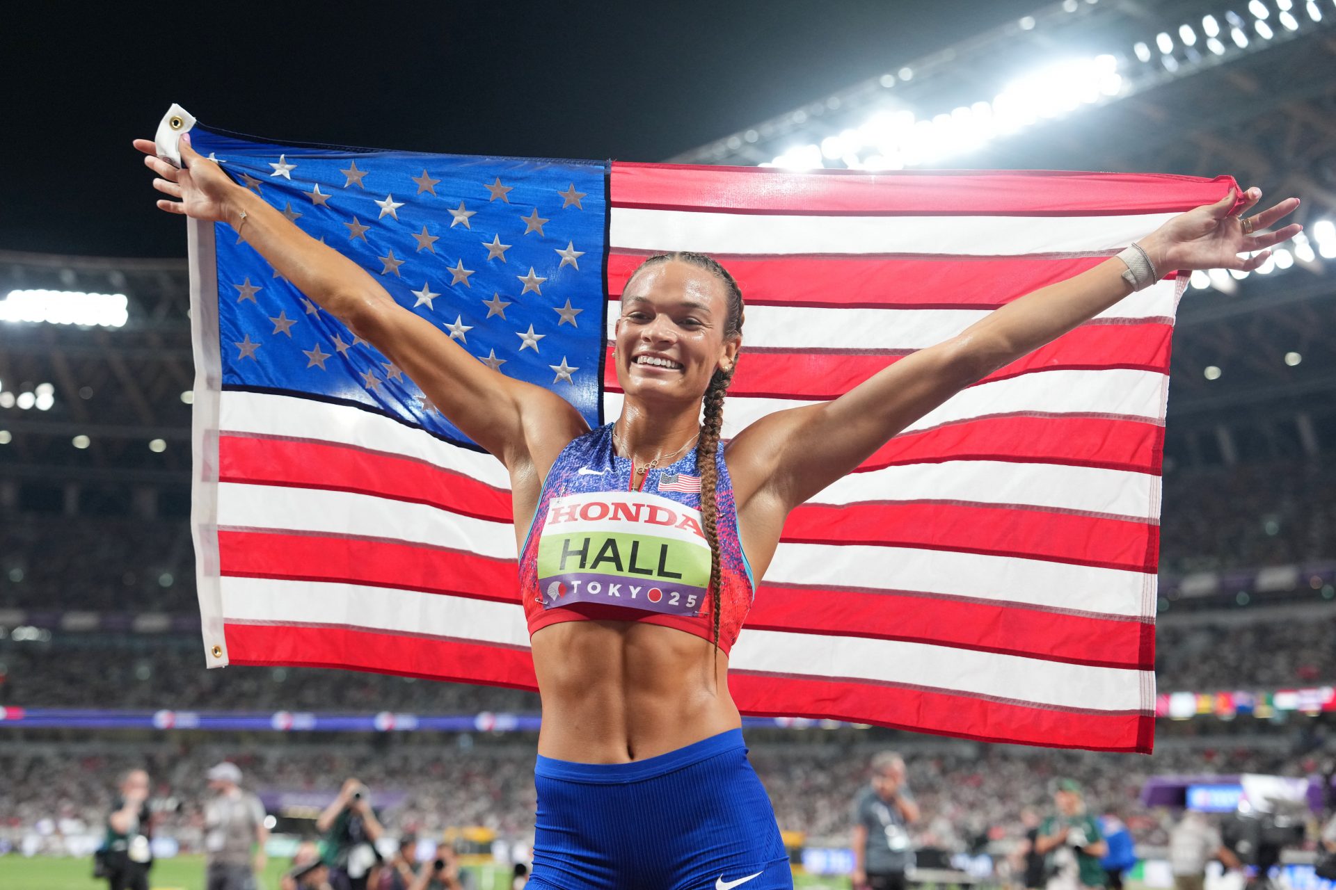 Anna Hall will compete at the 2026 World Athletics Indoor Championships. (Source: Imagn Images)