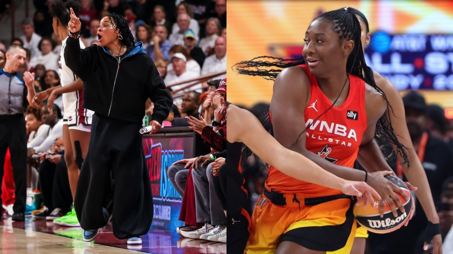 Dawn Staley and Aliyah Boston. - Source: Imagn