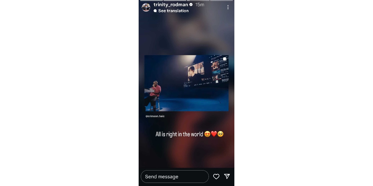Rodman's Instagram story about Bieber (Image via Instagram)