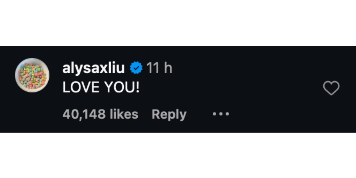 Liu's comment on Laufey's video (Image via Instagram/ @laufey)