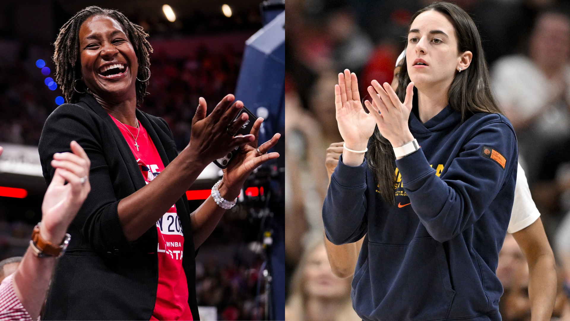 Tamika Catchings and Caitlin Clark - Source: Imagn