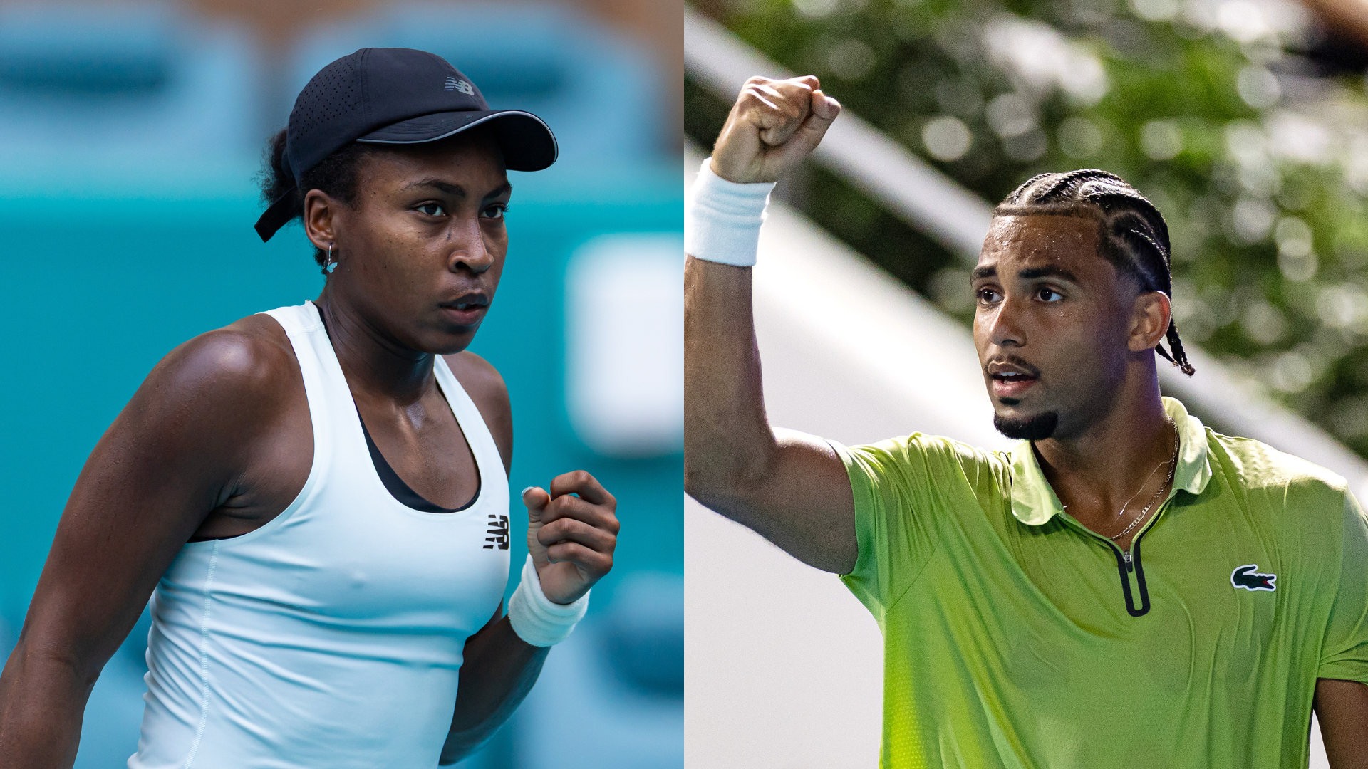 Coco Gauff (L) and Arthur Fils - Miami Open | Source: Imagn