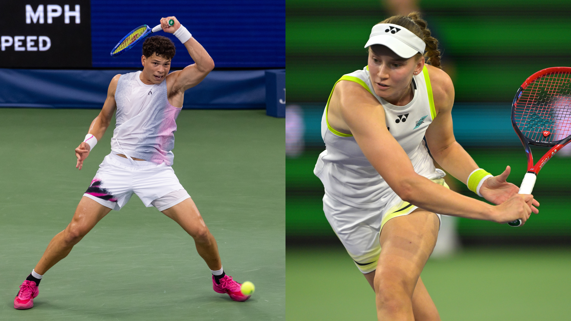 Ben Shelton (L) and Elena Rybakina | Source: Imagn
