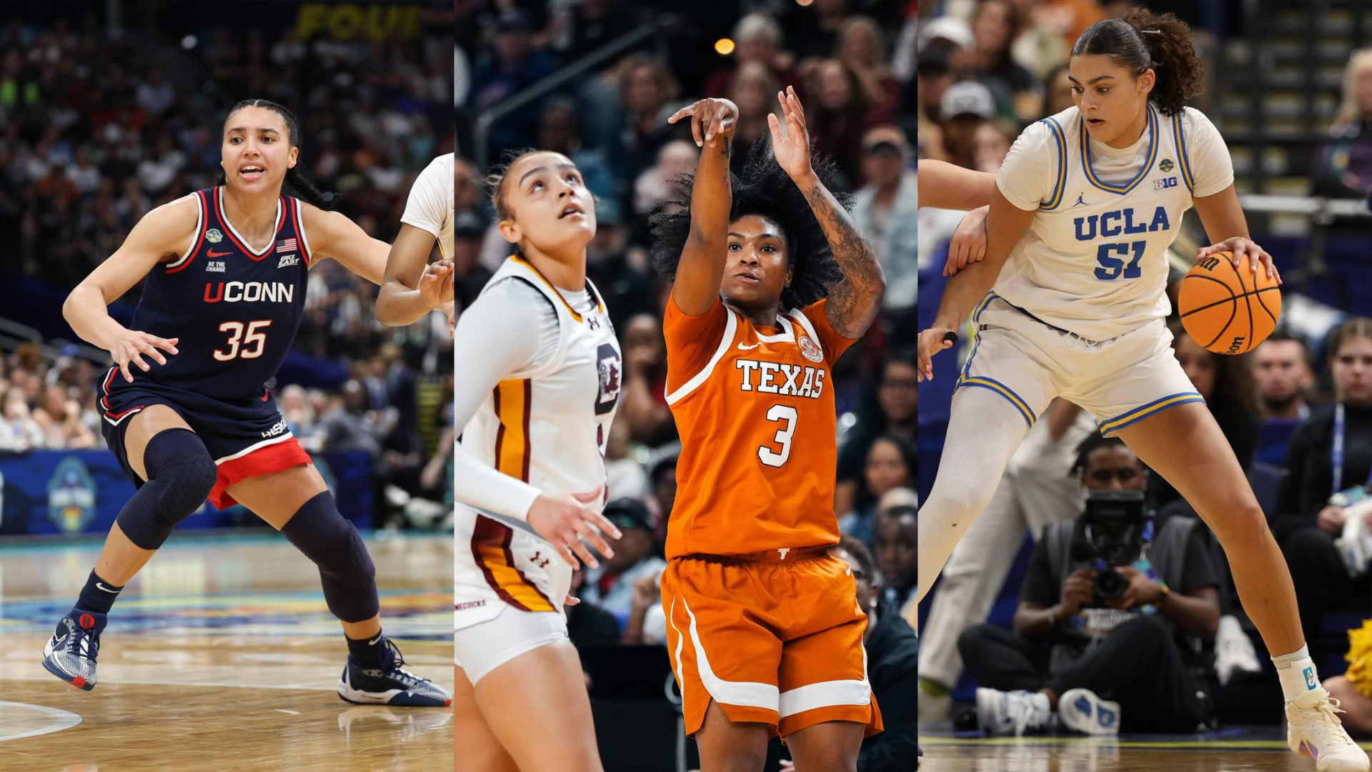 Azzi Fudd, Tessa Johnson, Rori Harmon and Lauren Betts. - Source: Imagn, Image via @texaswbb on Instagram