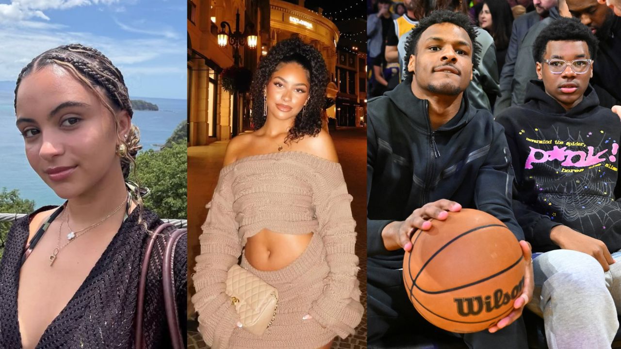 Parker Whitfield (Image via Instagram/@parker.whitfield), Sadie Johnson (Image via Instagram/@sadiej0hnson), and Bronny James and Bryce James - Source: Imagn Images