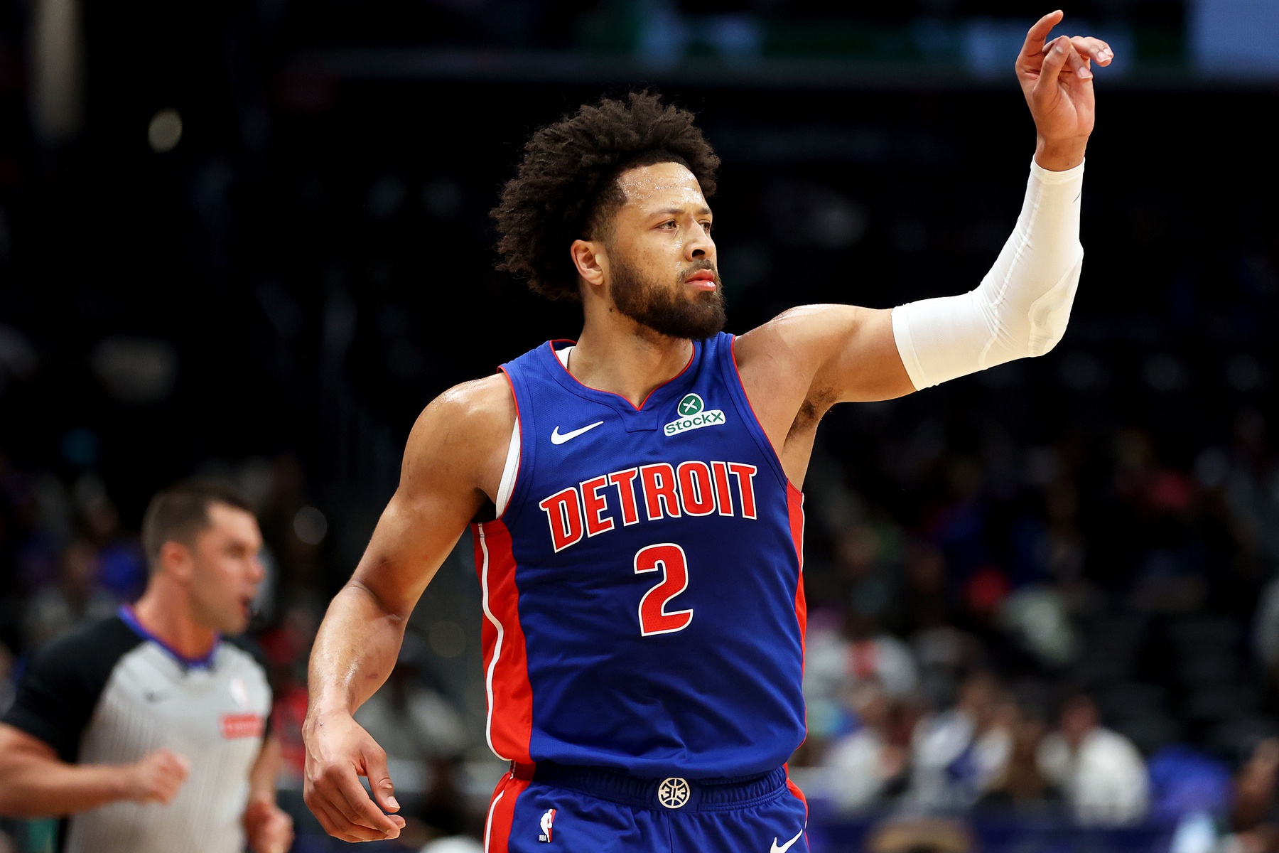 Detroit Pistons guard Cade Cunningham (2) looks on during first half against the Washington Wizards at Capital One Arena. - Source: Imagn
