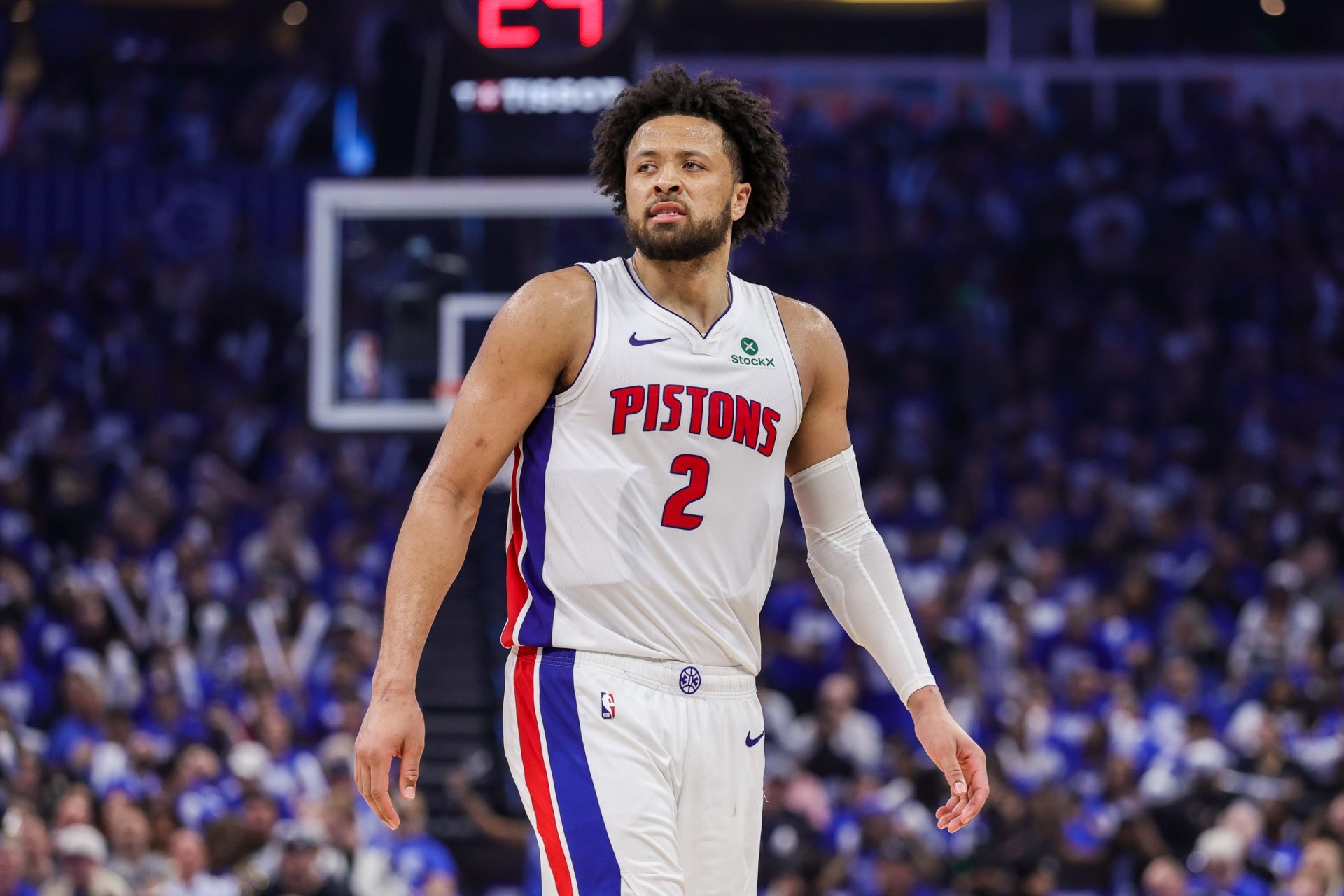 Detroit Pistons guard Cade Cunningham (2) during the second half against the Orlando Magic during game four of the first round of the 2026 NBA Playoffs at Kia Center - Source: Imagn Images