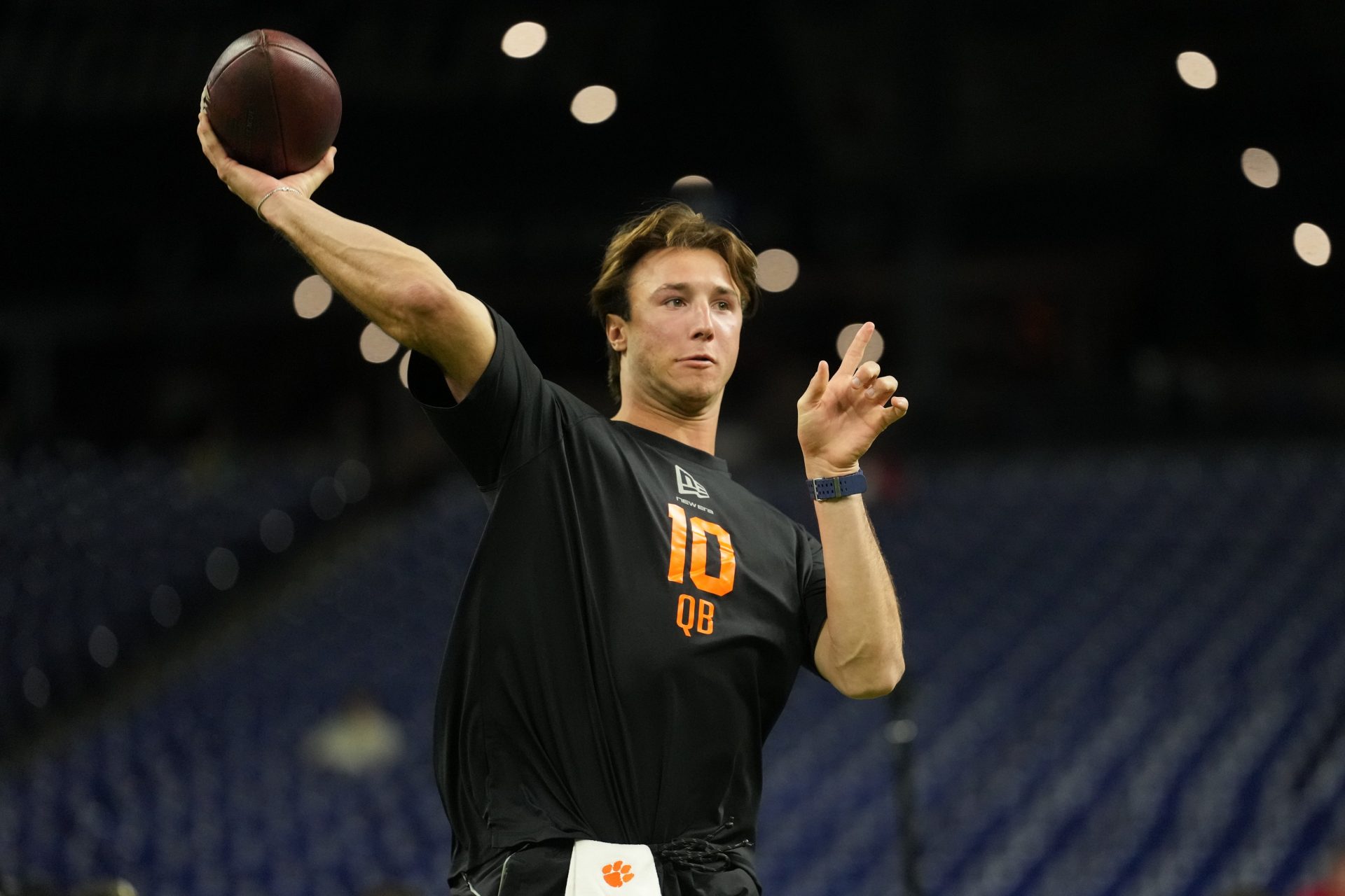 Cade Klubnik at the NFL Combine - Source: Imagn.