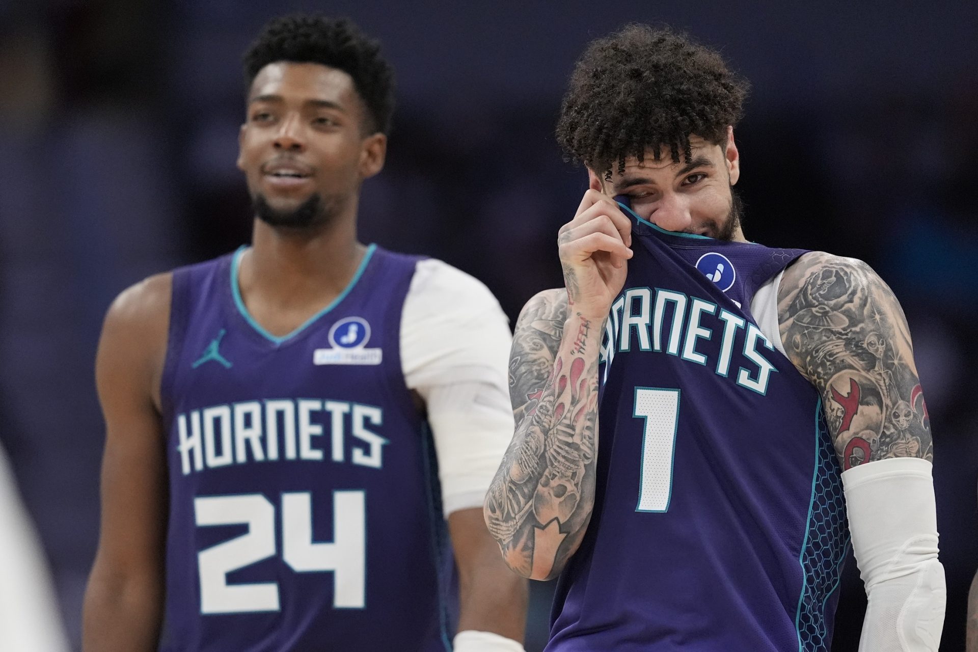 Brandon Miller and LaMelo Ball - Source: Imagn