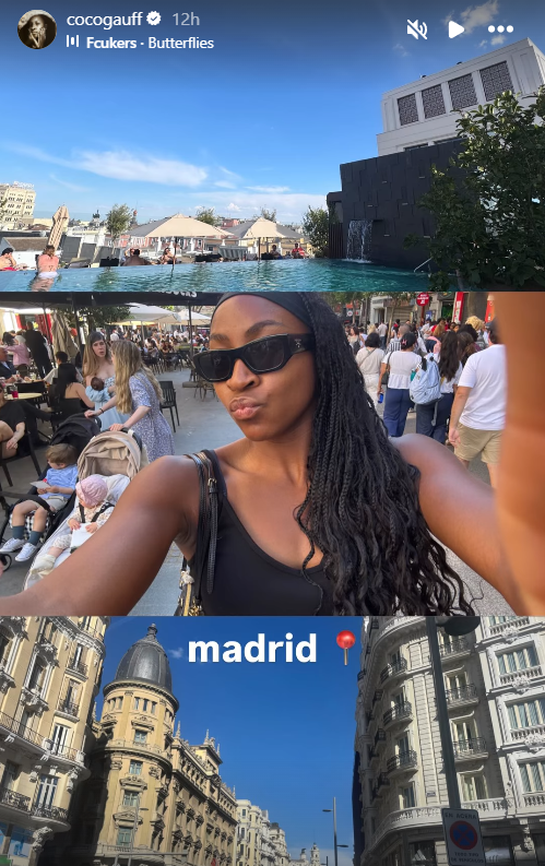 Screenshot from Coco Gauff's Instagram story