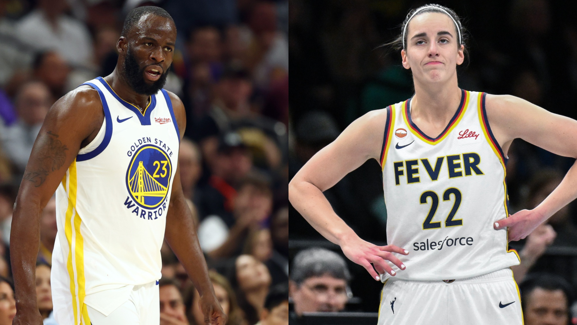Draymond Green and Caitlin Clark - Source: Imagn