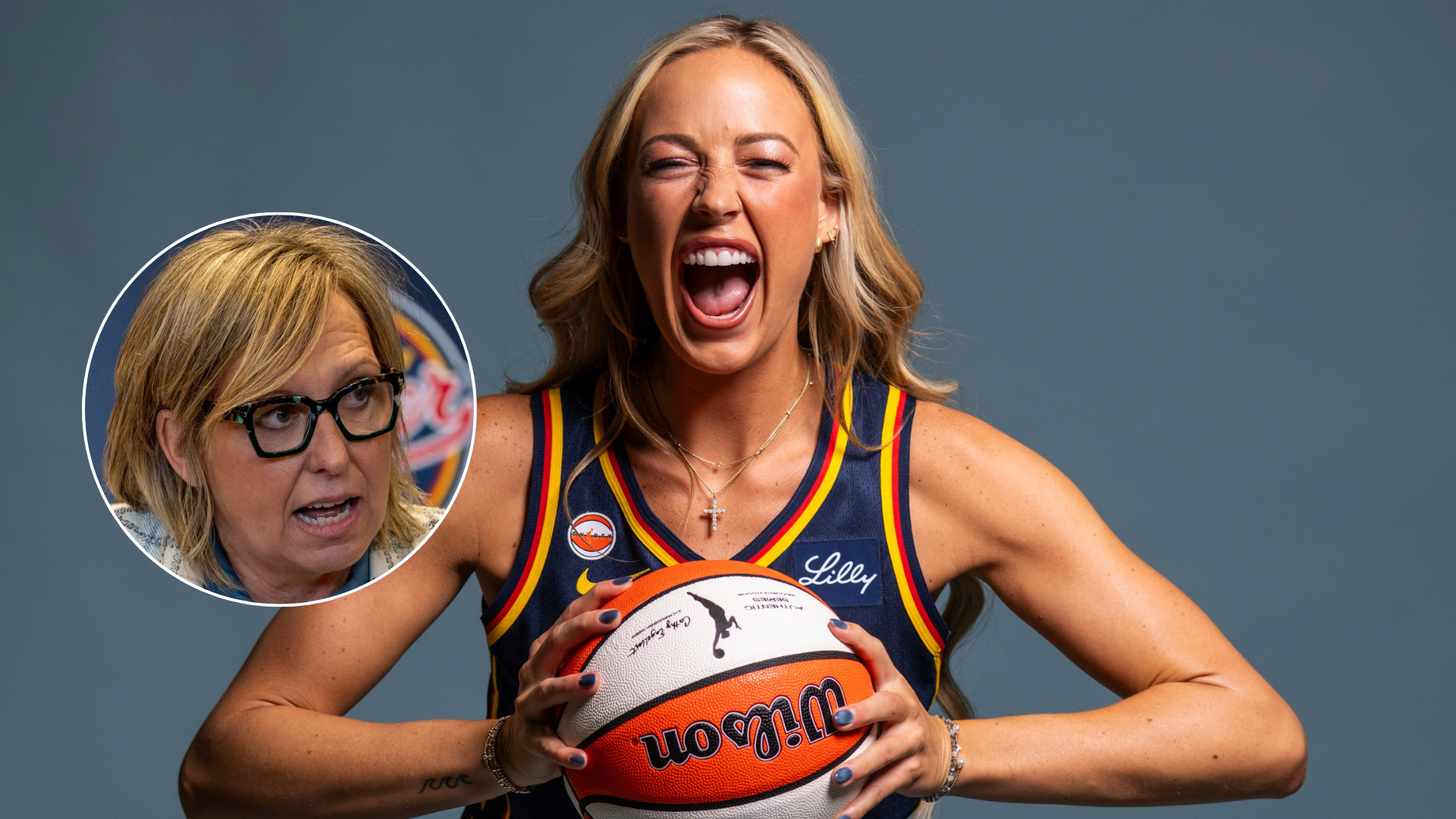 Sophie Cunningham and Indiana Fever GM Amber Cox - Source: Imagn