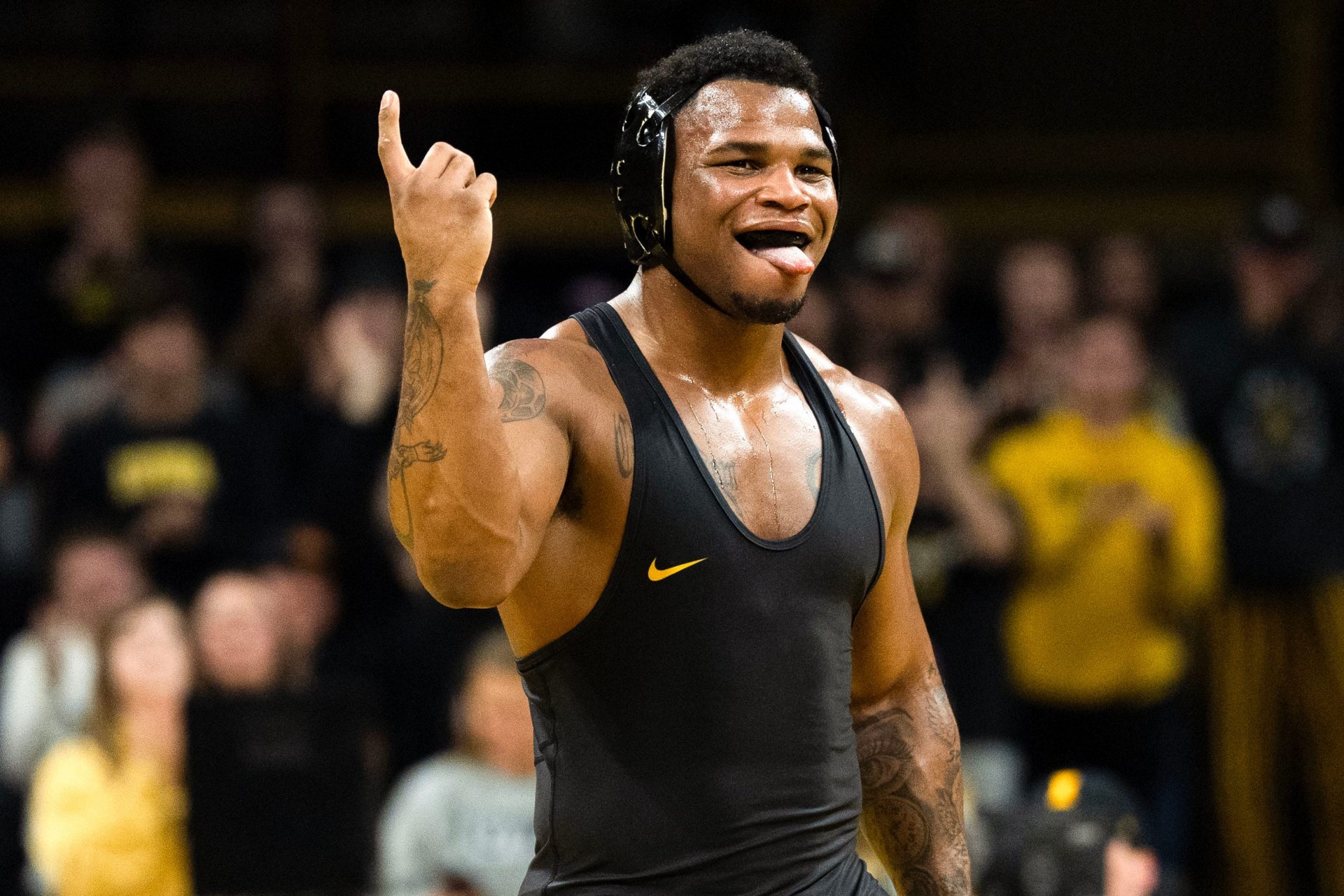 Iowa wrestler, Gabe Arnold - Source: Imagn images